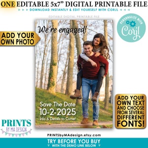 編集可能な 5x7 インチのポートレート写真カード、誕生日パーティーの招待状、婚約、退職、カスタムテキスト、印刷可能な 5x7 インチ <Corjl で自分で編集>