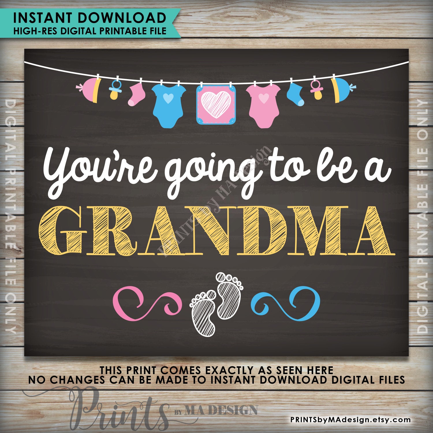 Grandma To Be Announcement, You're Going to be a Grandma Chalkboard