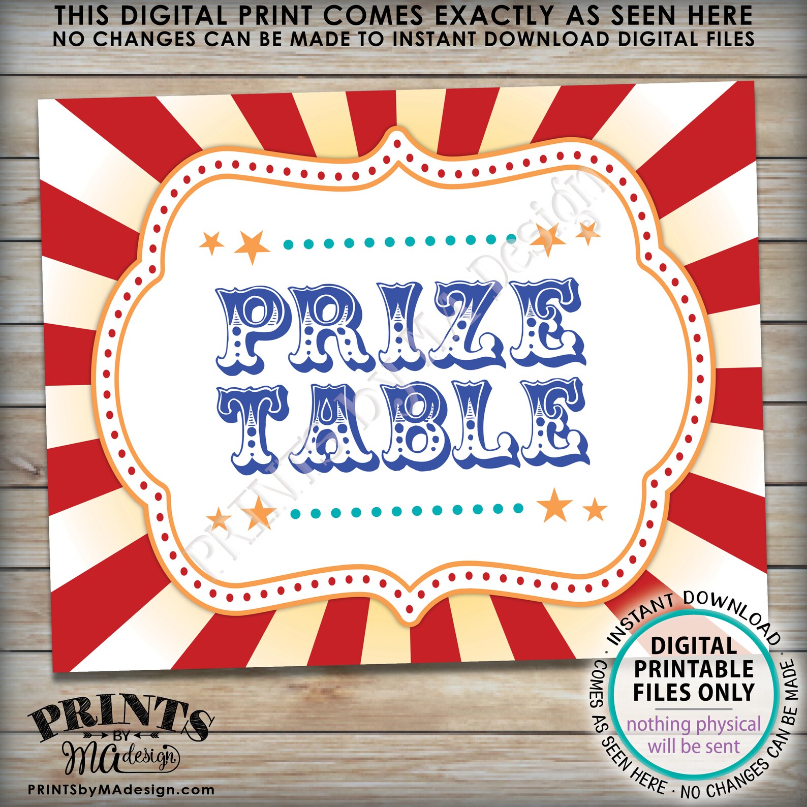 Carnival Prize Table Sign Carnival Party Prizes Sign Circus - Etsy