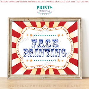 Carnival Party Face Painting Sign, Circus Activities, Birthday Party ...