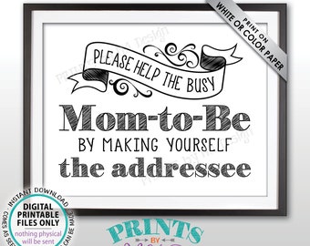 Baby Shower Address Envelope Sign, Help the Busy Mom-to-Be by Addressing a Thank You Card Envelope, PRINTABLE 8.5x11" Baby Shower Sign <ID>