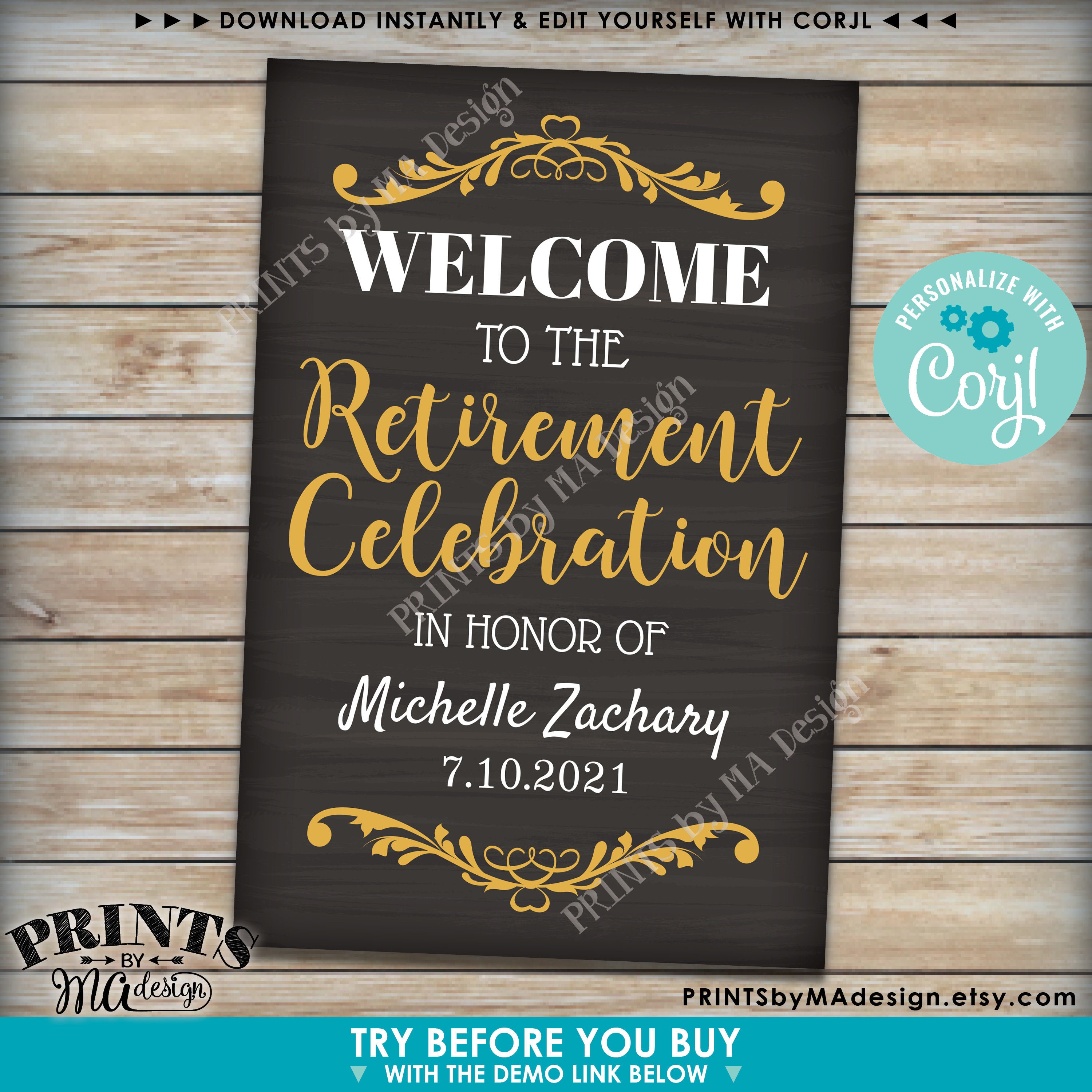 Retirement Party Sign, to the Retirement Celebration, Custom