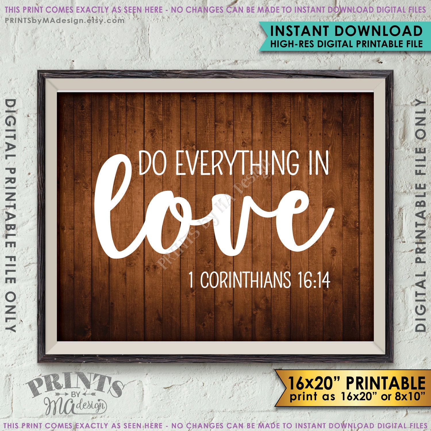 Do Everything in Love Scripture Art 1 Corinthians 16:14 | Etsy