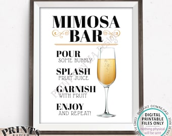 Mimosa Bar Sign, Make your own Mimosa Sign, PRINTABLE 8x10” Sign <Instant Download>