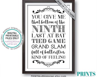 Baseball Wedding Sign, Grand Slam Wedding Reception Decor, Baseball Decorations, PRINTABLE 24x36” Black & White Sign <ID>