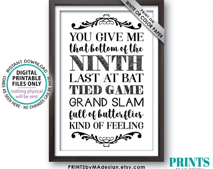 Baseball Wedding Sign, Grand Slam Wedding Reception Decor, Baseball Decorations, PRINTABLE 24x36” Black & White Sign <ID>