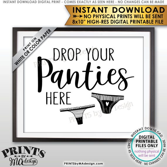 Drop Panties Here Panty Game, Bridal Shower Game Guess the Panties  Bachelorette Party Game, Bachelorette Idea, PRINTABLE 8x10 Sign id -   Canada