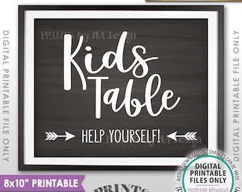 Wedding Kids Table Sign, Reception Activities for Kids Table Sign, Chalkboard Style PRINTABLE 8x10” Instant Download Wedding Sign