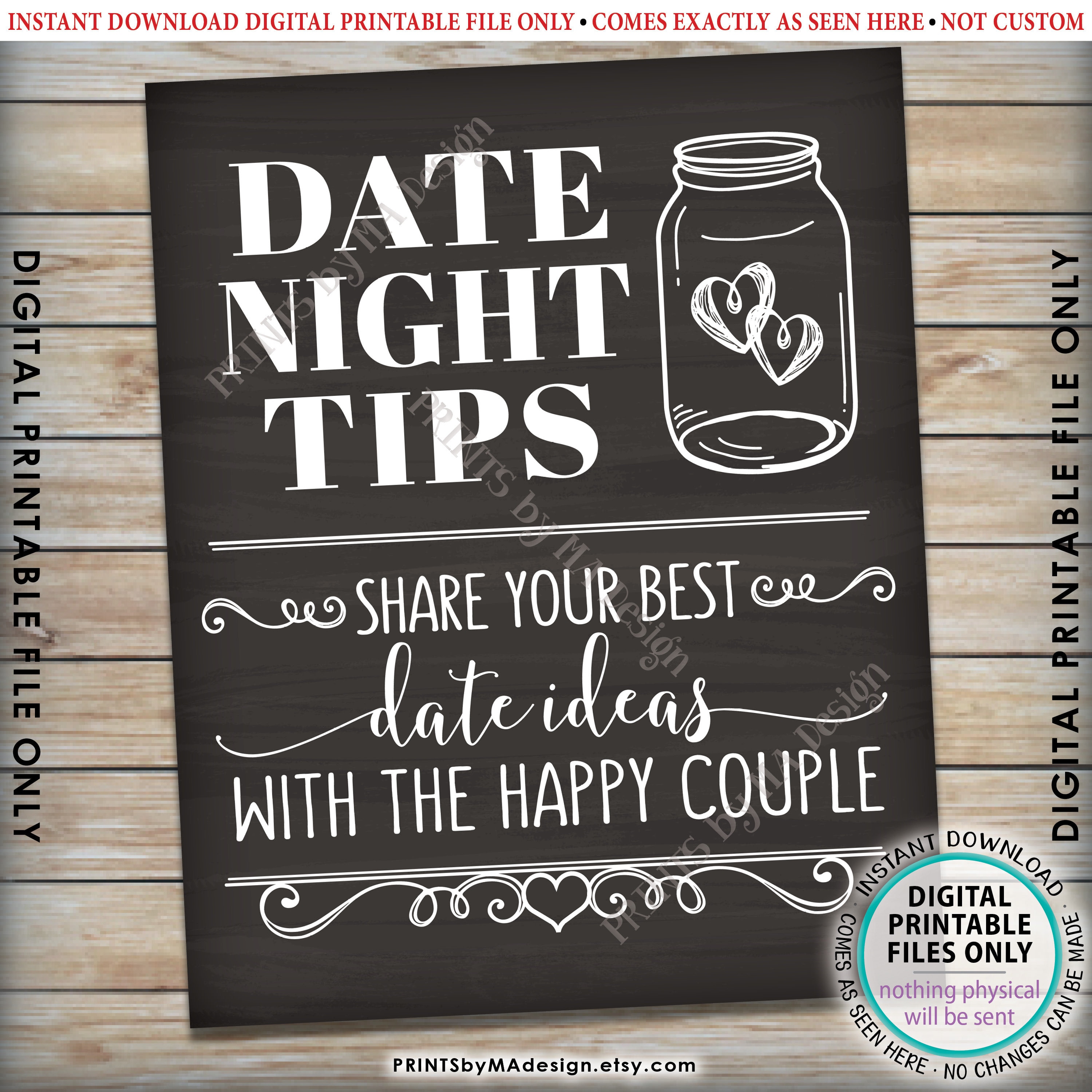 Date Night Tips Sign Share Your Best Date Ideas With The Happy Couple 