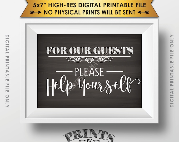 Restroom Sign, Bathroom Basket Sign, Please Help Yourself Sign, Bathroom Sign, Ladies Room, 5x7” Chalkboard Style Printable Instant Download