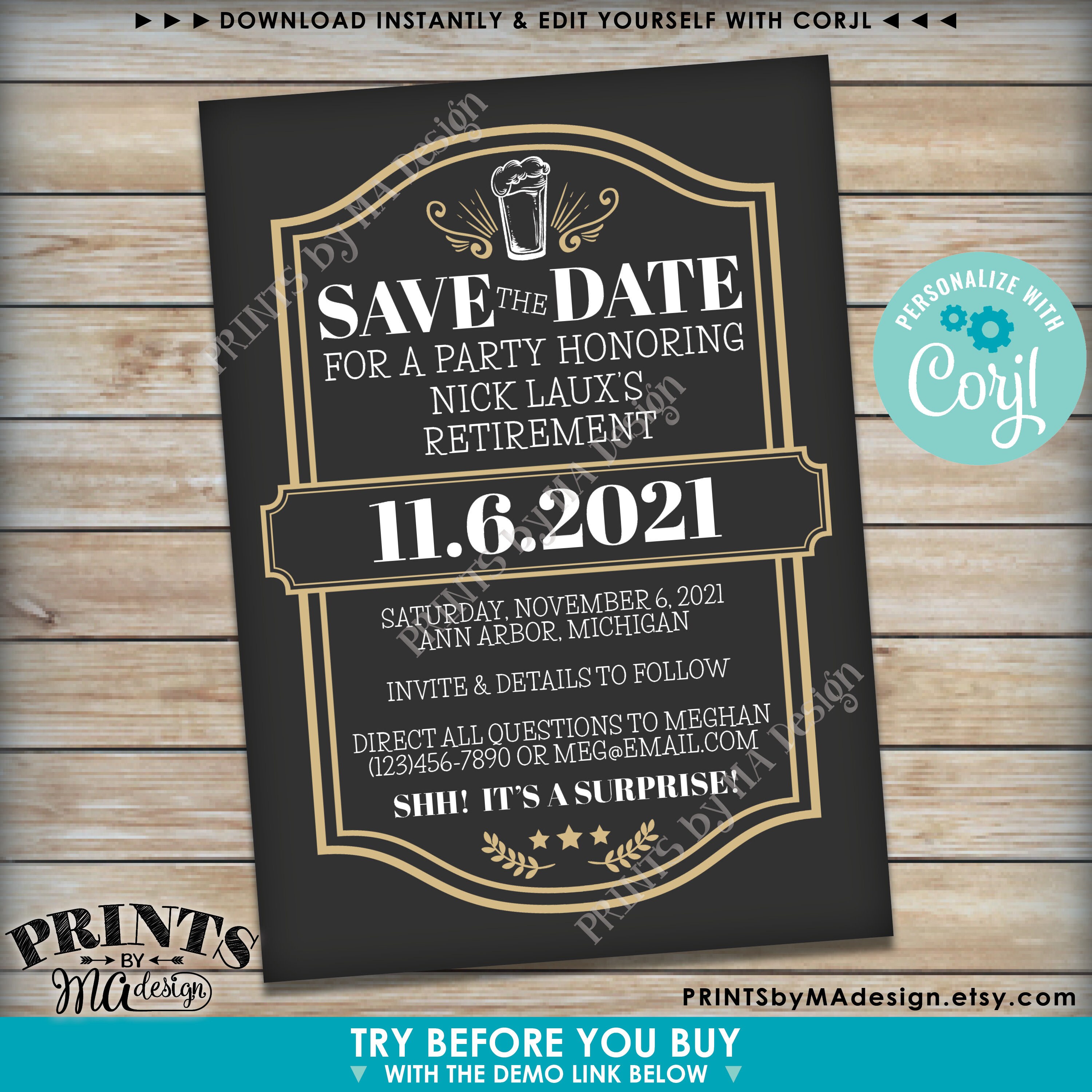 Cheers And Beers Retirement Party Save The Date Beer Themed