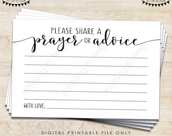 Please Share a Prayer or Advice Card, Retirement Party, Bon Voyage, Graduation, Say a Prayer, 4x6” Digital PRINTABLE File <ID>