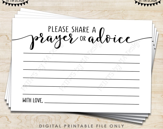 Please Share a Prayer or Advice Card, Retirement Party, Bon Voyage, Graduation, Say a Prayer, 4x6” Digital PRINTABLE File <ID>