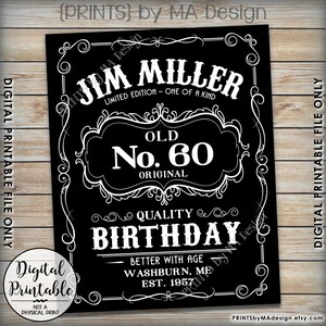 Vintage Birthday Poster Better With Age Whiskey Themed | Etsy