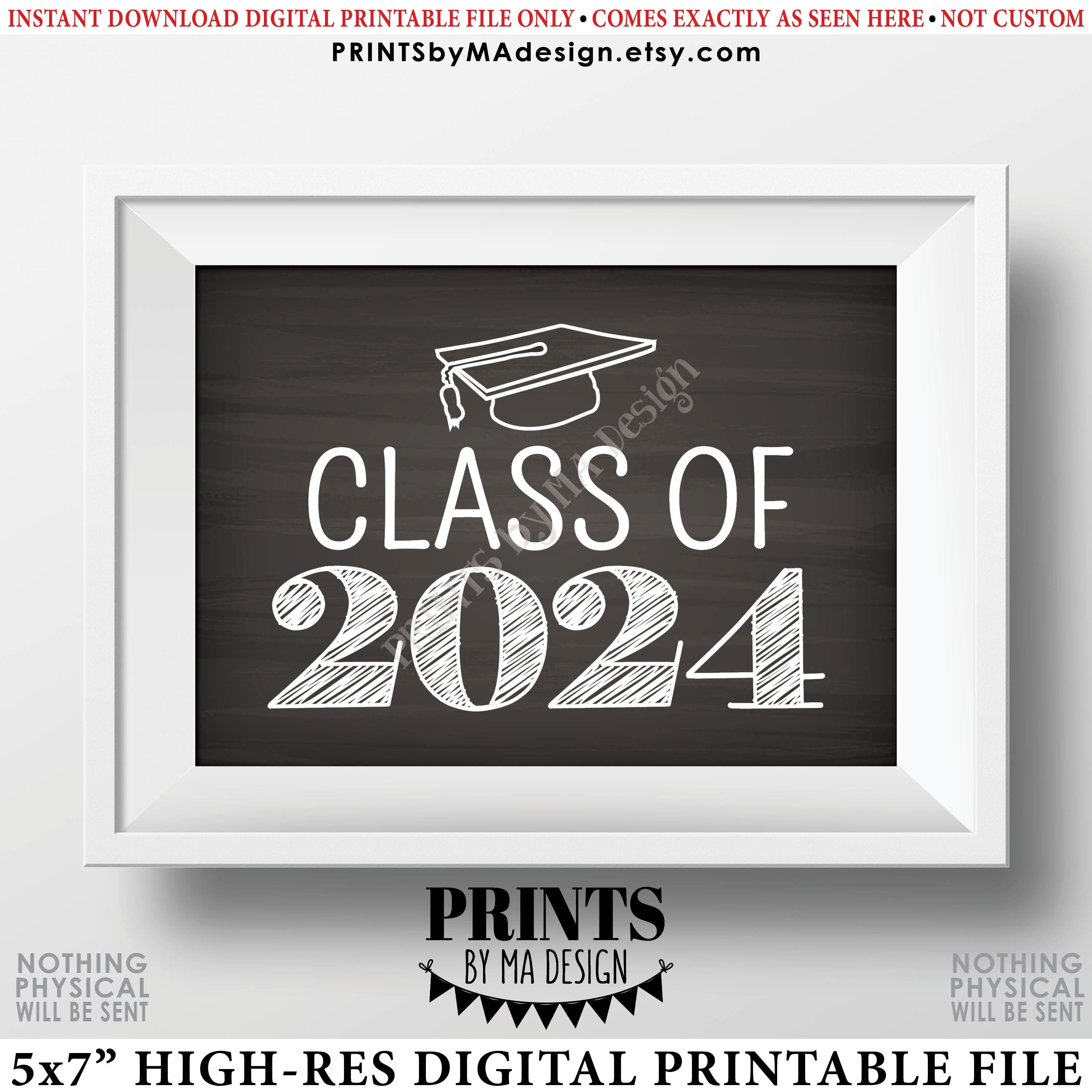 Class of 2024 Sign High School Graduation Party Decorations Etsy