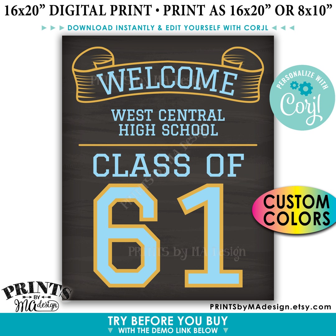 Class Reunion Welcome Sign, Class of Reunion Decor, Custom PRINTABLE ...