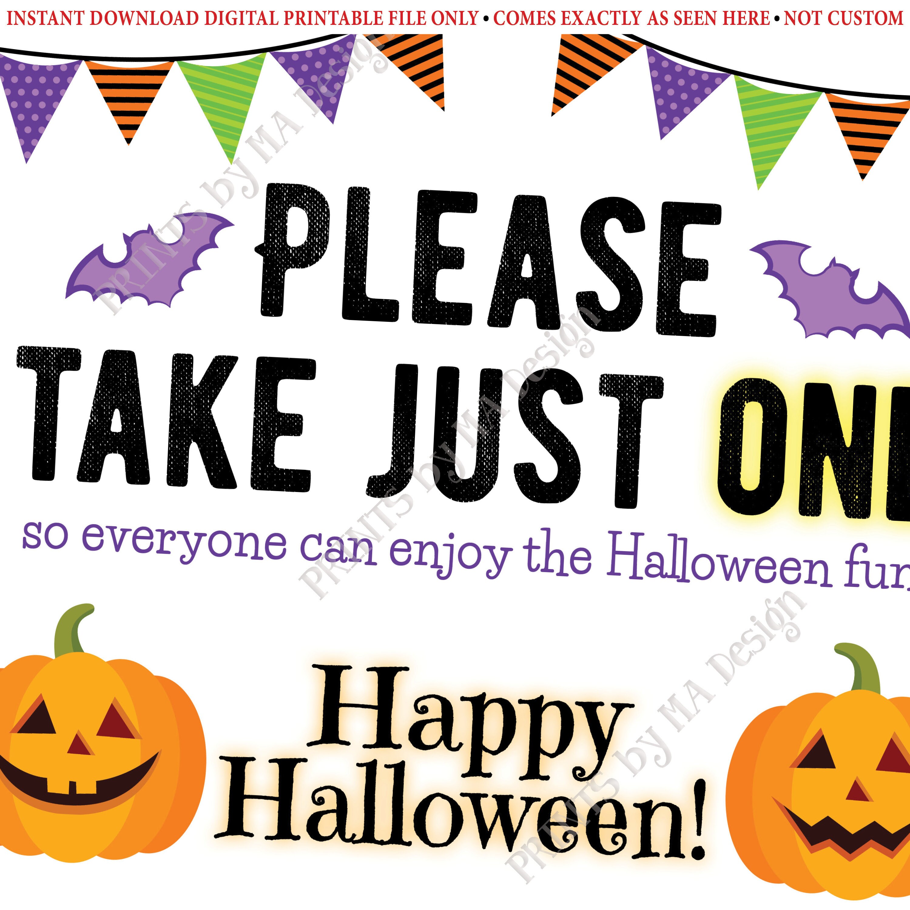 Please Take One Halloween Sign Printable Printable Word Searches