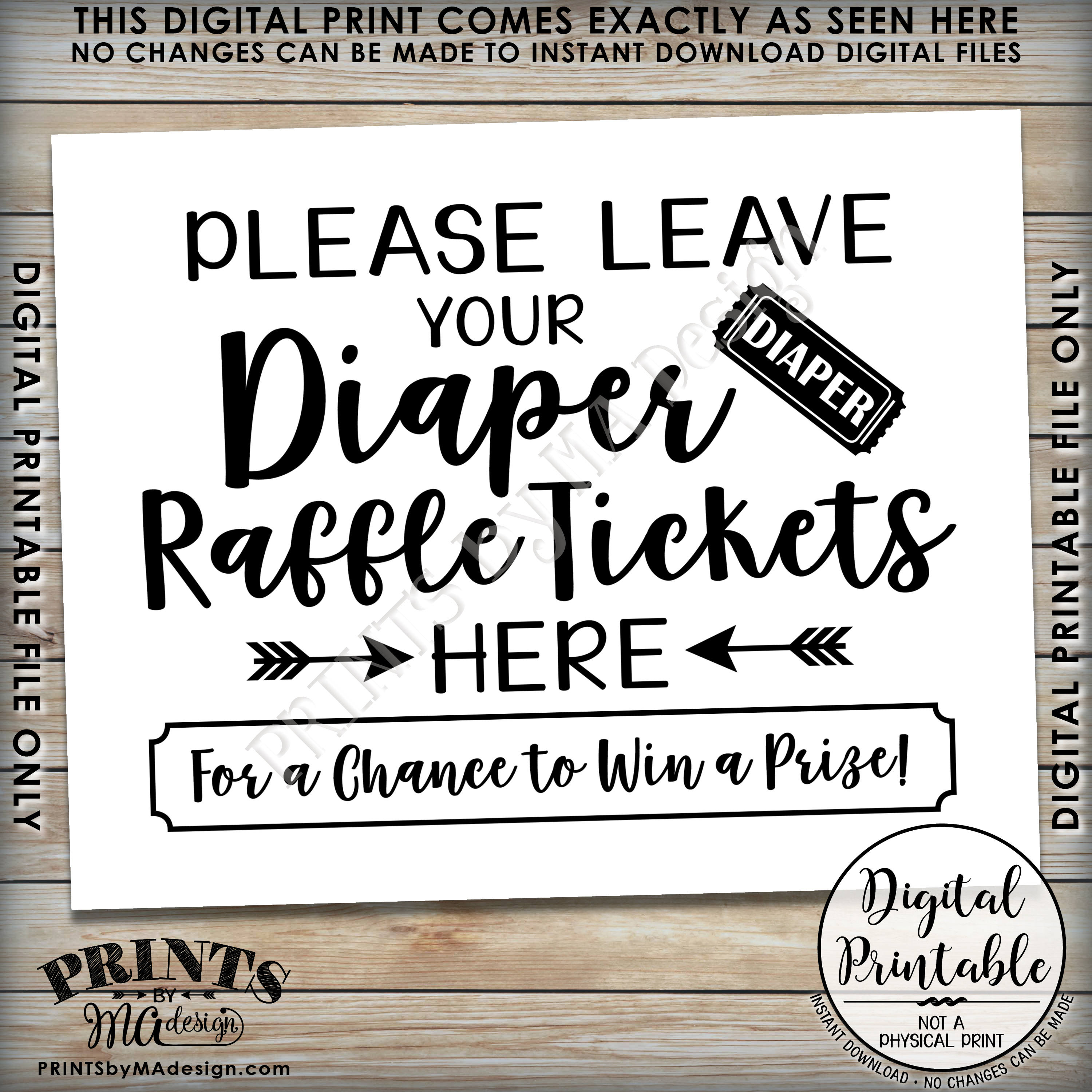 Diaper Raffle Sign Printable Printable World Holiday