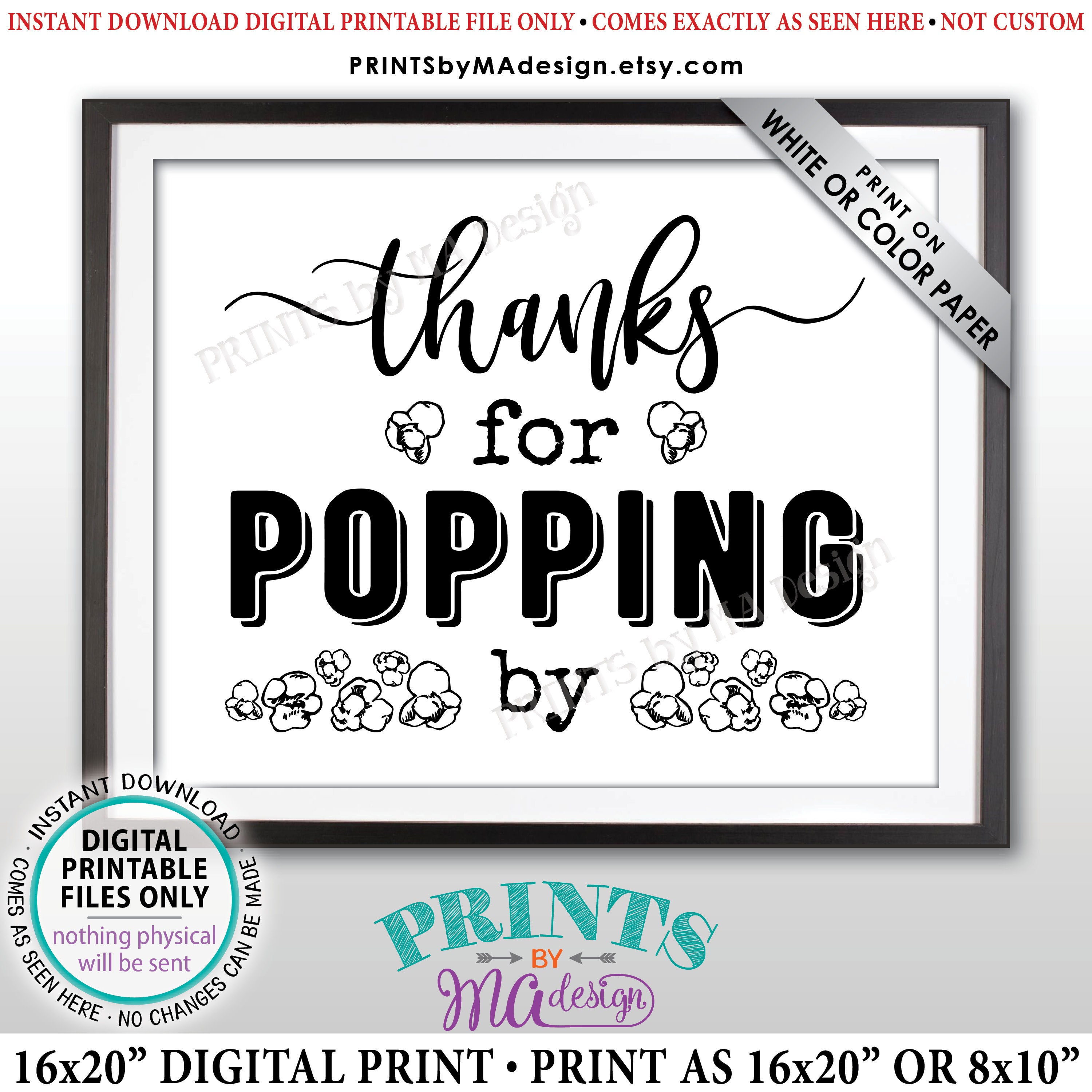 Thanks For Popping In Free Printable