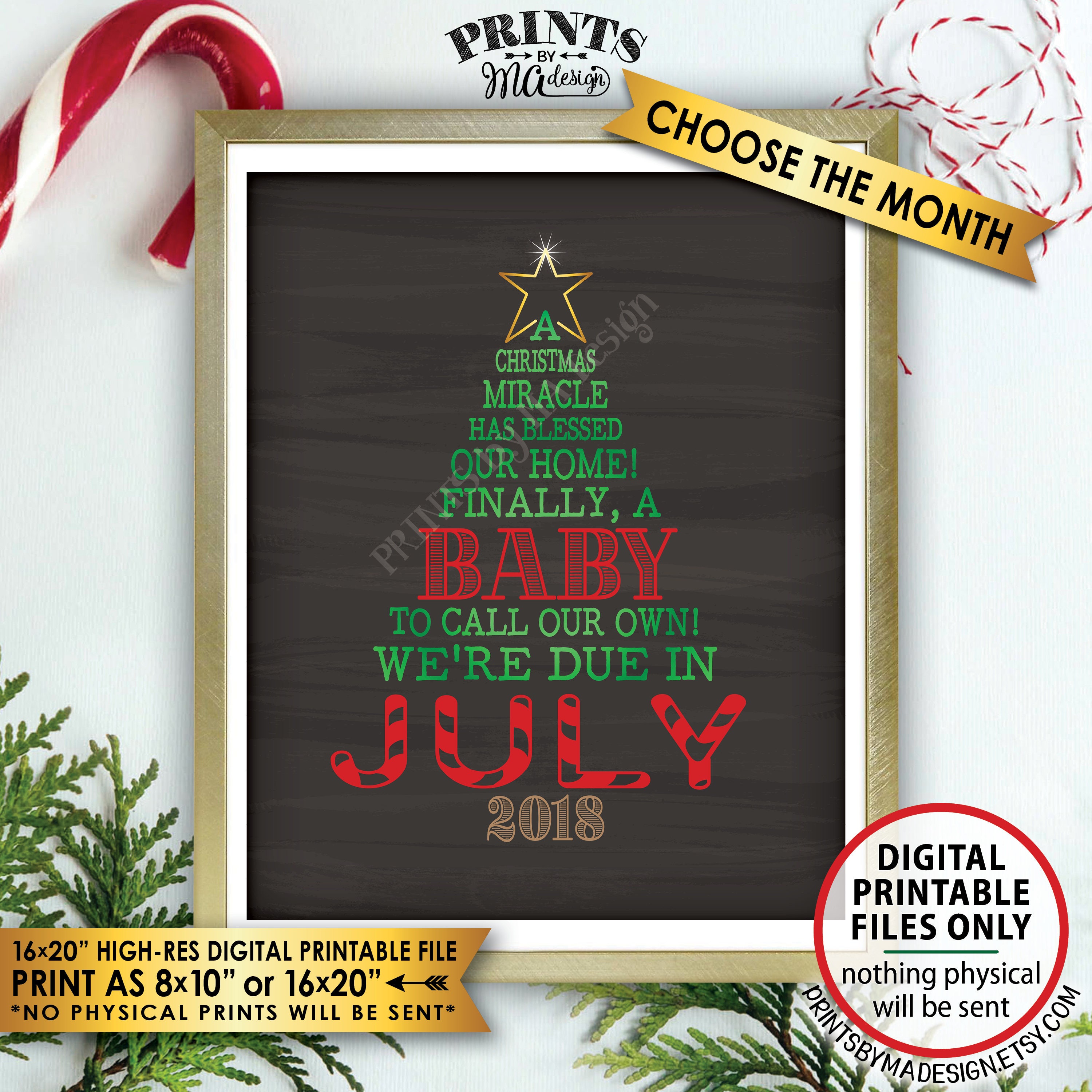 Christmas Pregnancy Announcement Sign Christmas Tree Baby Etsy