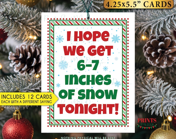 Christmas Elf 6-7 Sayings, Trendy 67 Quotes from Elves Funny Messages, 12 Total Notes with 4 Cards per 8.5x11" Digital File, Avery 8387 <ID>