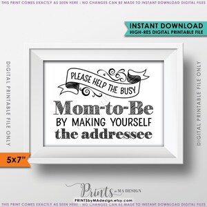 Baby Shower Address Envelope Sign, Help the Mom-to-Be, Address an envelope, Baby Shower Decorations, 5x7&quot; Instant Download Digital Printable