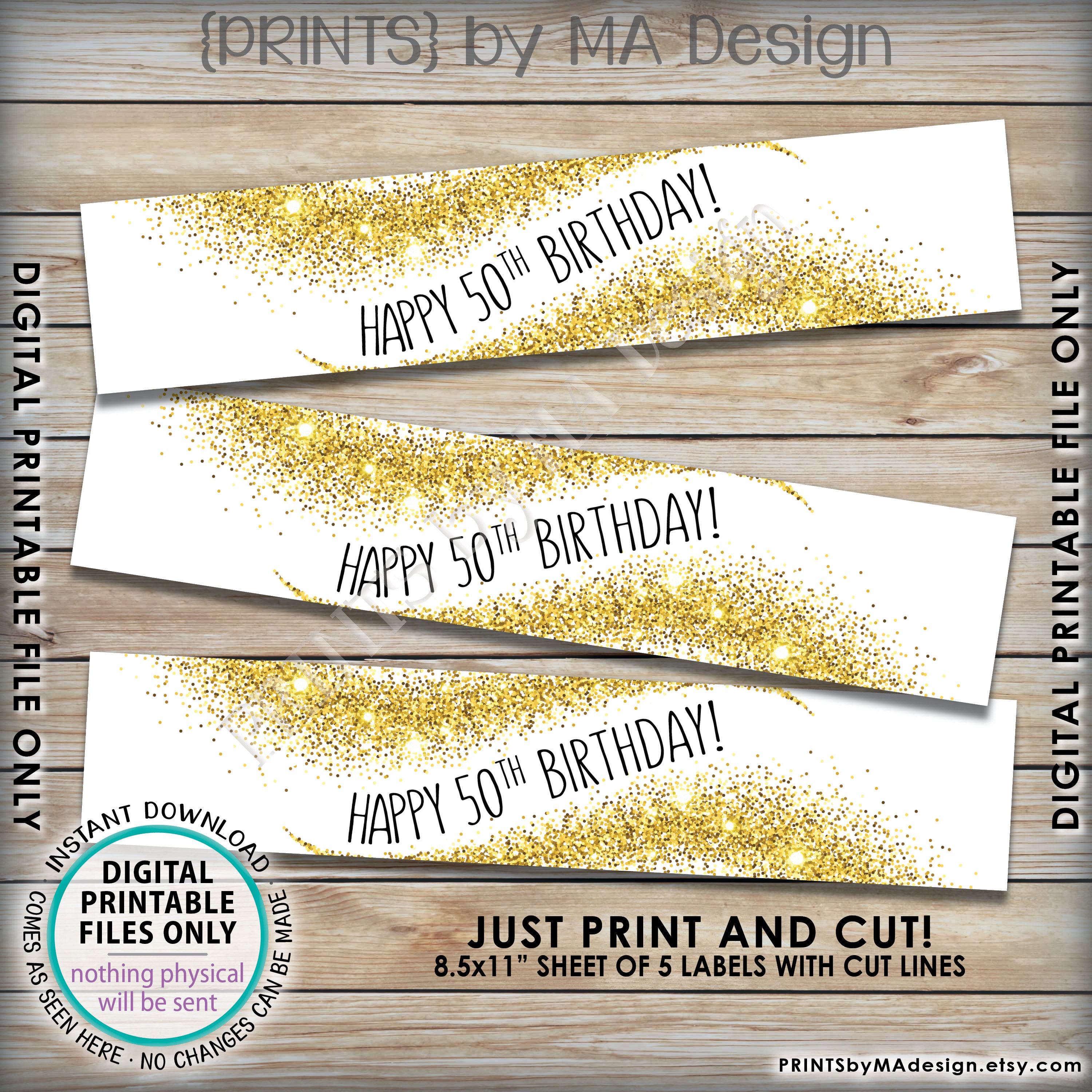 50th-birthday-water-bottle-labels-gold-glitter-50th-birthday-party