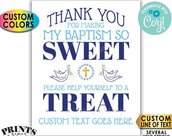 Thank You for Making My Baptism so Sweet Please help yourself to a Treat, Custom PRINTABLE 8x10/16x20” Sign <Edit Yourself with Corjl>