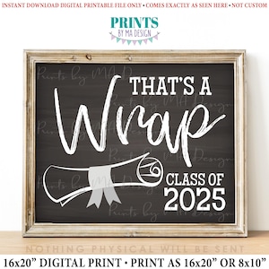 Letrero "Eso es un resumen", letrero de la Clase de 2025, diploma de graduación de secundaria, letrero de graduación de 2025 estilo pizarra IMPRIMIBLE de 8 x 10/16 x 20 pulgadas <ID>