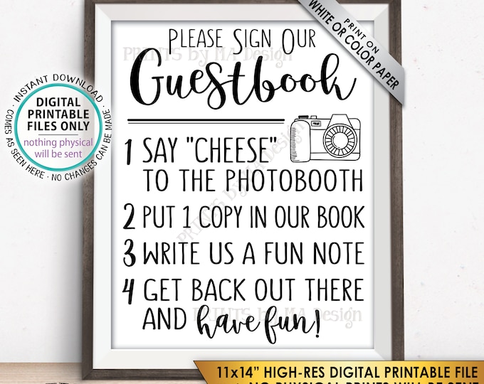 Guestbook Photobooth Sign Add photo to the Guest Book Sign Photo Booth, Get Out There and Have Fun, PRINTABLE 11x14” Guestbook Sign <ID>