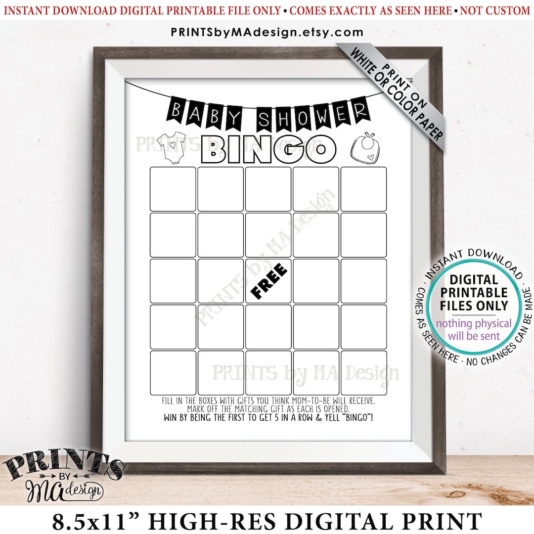 Baby Shower Bingo Cards, Baby Shower Bingo Printable Blank Baby Shower ...