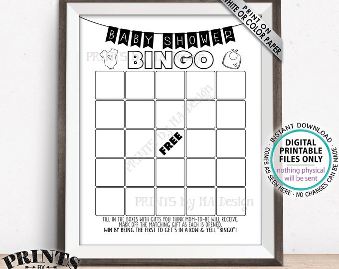 Baby Shower Bingo Cards, Baby Shower Bingo Printable Blank Baby Shower Bingo Game, Baby Bingo Cards, PRINTABLE 8.5x11" Bingo Cards <ID>