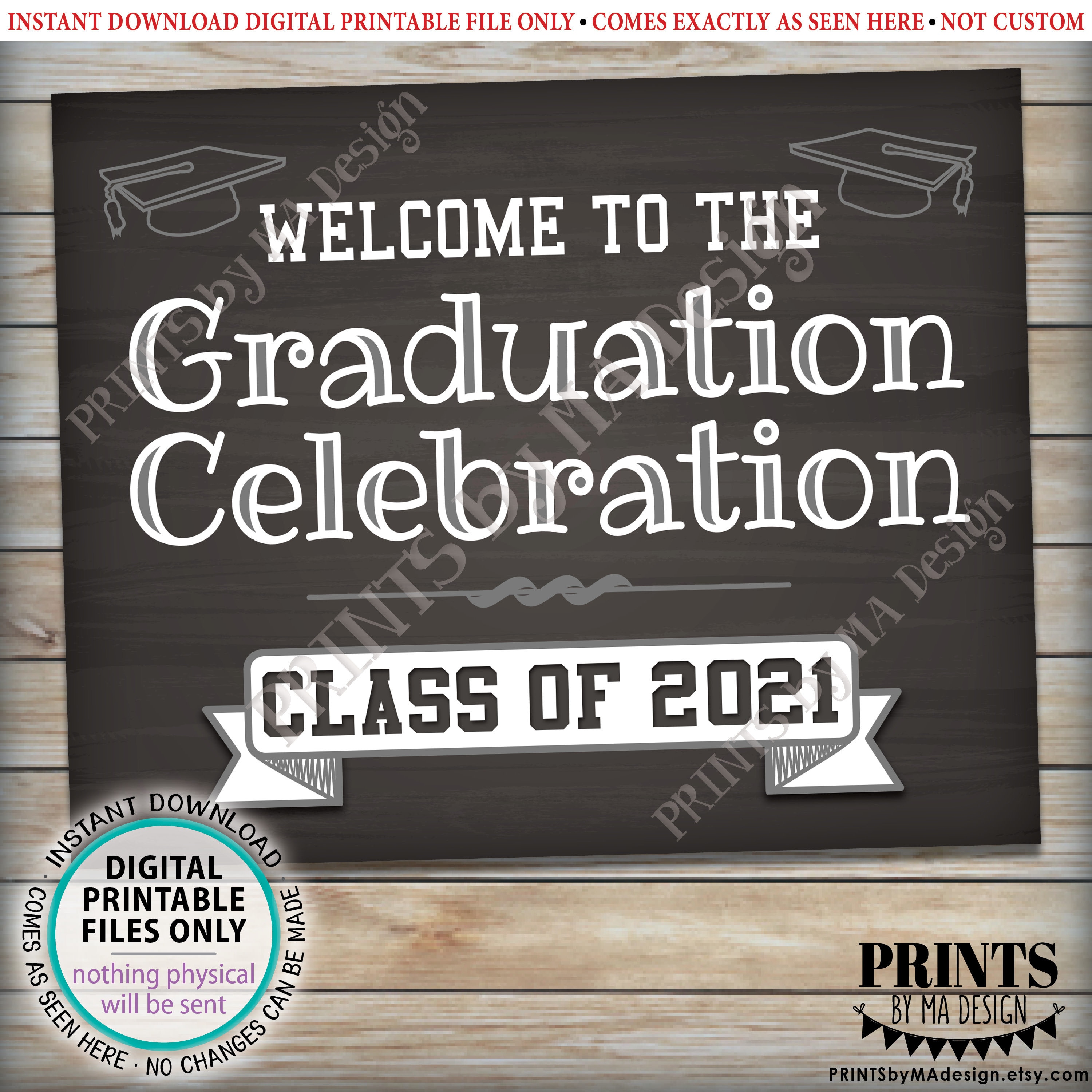 Graduation Party Decorations Congratulations Graduate Sign PRINTABLE 16x20\u201d Chalkboard Style Sign Future College