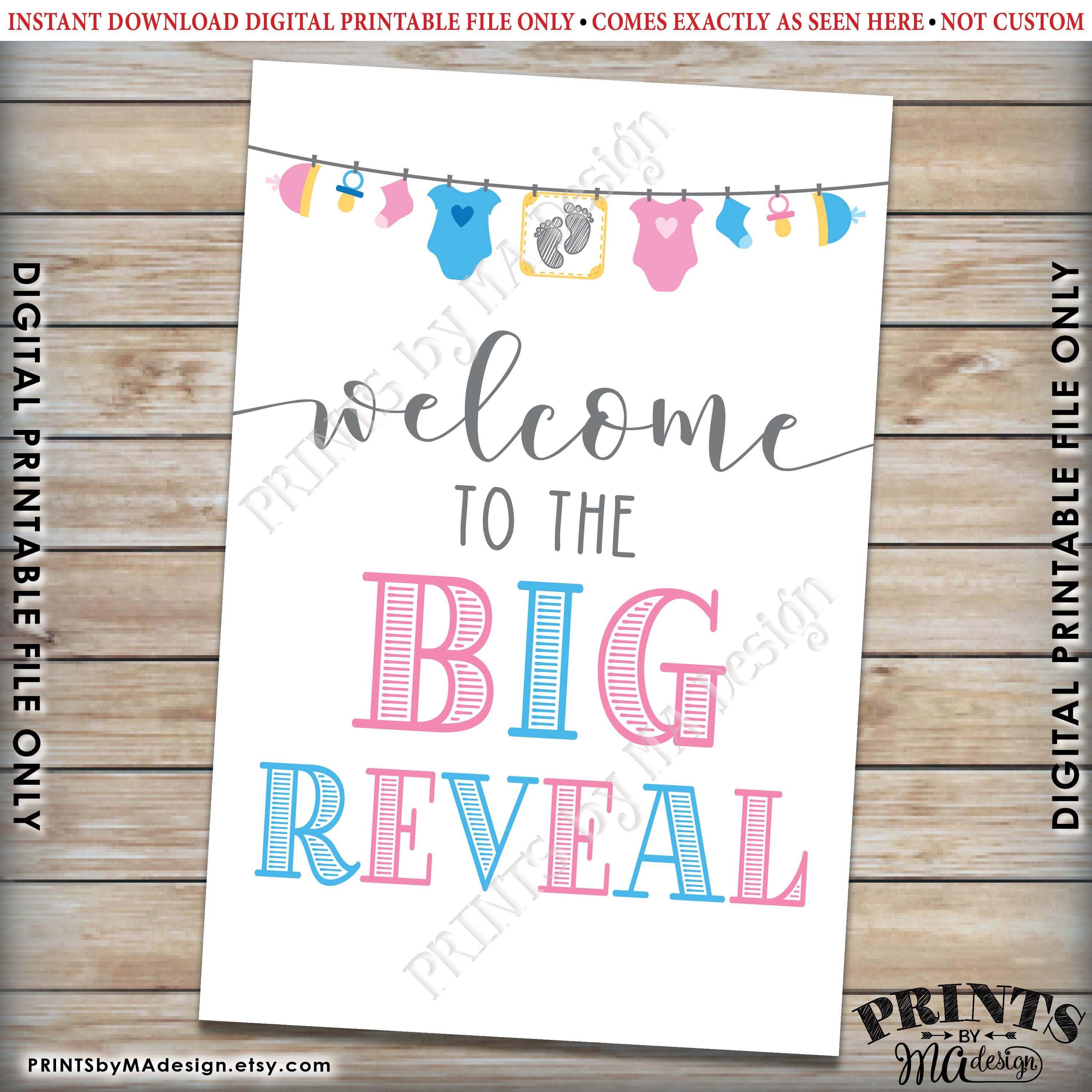 Welcome To The Big Reveal Sign Pink Or Blue Gender Reveal Party Welcome Sign PRINTABLE 24x36 Welcome To The Big Reveal Sign Pink Or Blue Gender Reveal Party Welcome Sign PRINTABLE 24x36