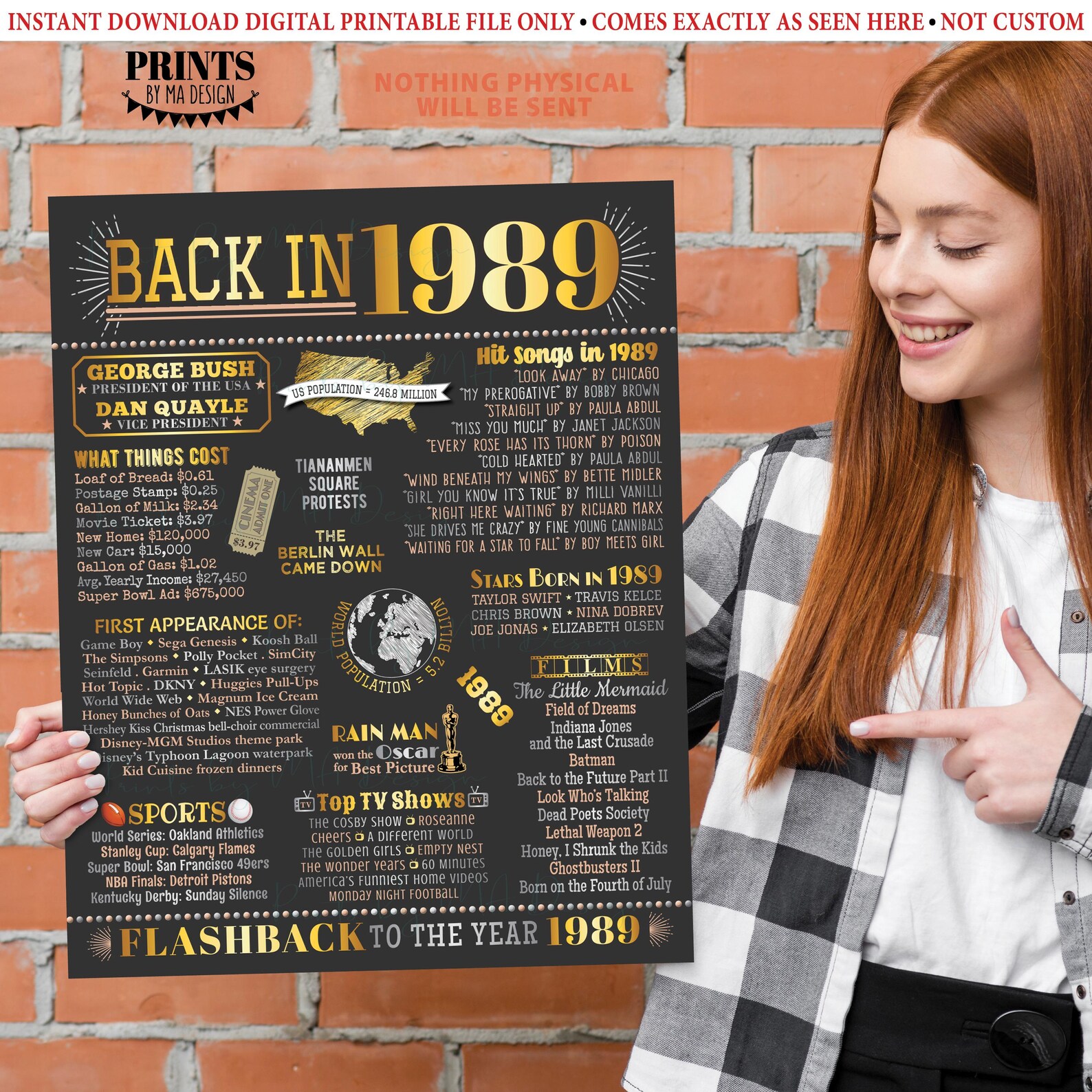 Back in 1989 Poster Board, Flashback to 1989, Remember the Year 1989 ...