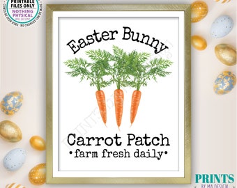 Easter Bunny Carrot Patch Sign, Carrot Easter Decor, Cute Easter Decoration, Carrot Illustration, PRINTABLE 8x10/16x20” Easter Sign <ID>