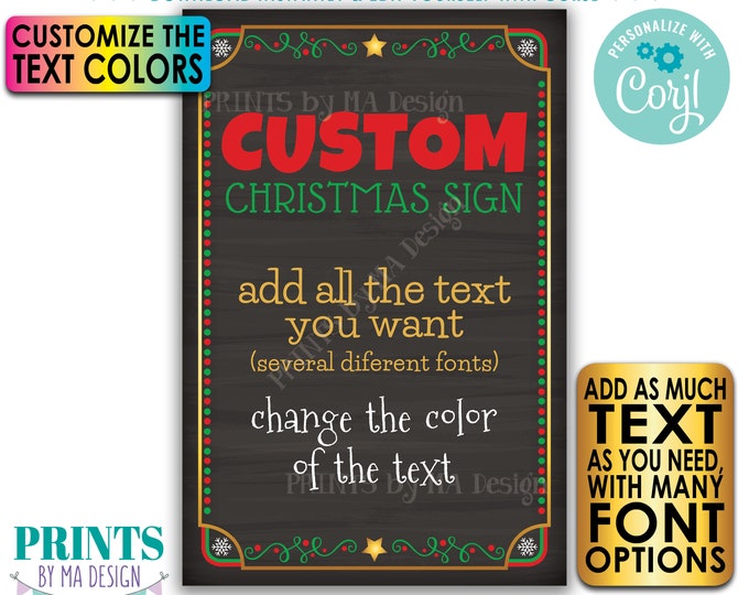 Editable Christmas Sign, Xmas Party, Choose Your Text, One Custom PRINTABLE 24x36” Portrait Chalkboard Style Sign <Edit Yourself with Corjl>