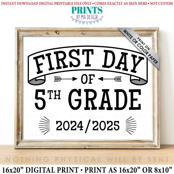 First Day of Fifth Grade Sign 2024 - Il 600x600.6111536968 A28o 