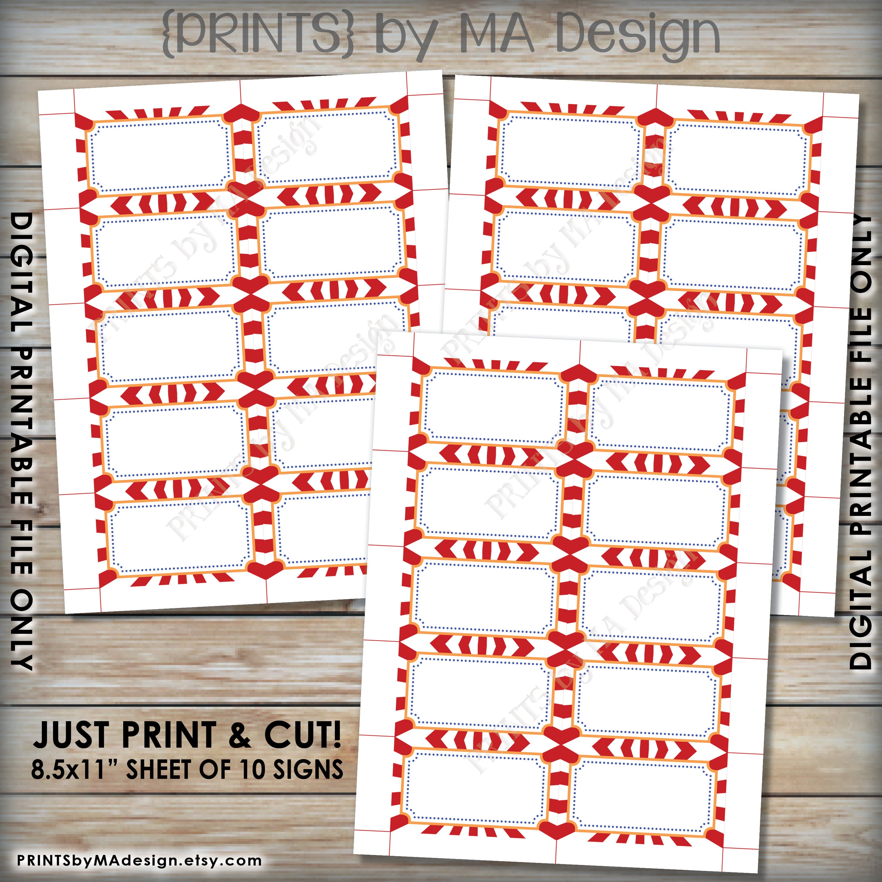 Free printable carnival labels
