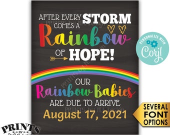 Twins Pregnancy Announcement, Rainbow Babies, Reveal After Loss, Chalkboard Style PRINTABLE 8x10/16x20” Sign <Edit Yourself with Corjl>