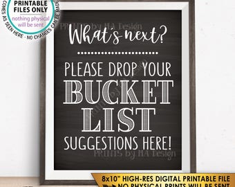Bucket List Suggestions Sign, Retirement, Graduation, Bon Voyage, Birthday, Future Plans, Ideas, PRINTABLE 8x10” Chalkboard Style Sign <ID>