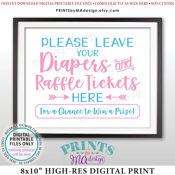 Free Printable Diaper Raffle Sign To Leave