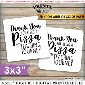 Etiquetas de pizza, Gracias por ser una pizza en mi viaje docente, Caja de pizza, Agradecimiento al maestro, Etiquetas de 3x3" en hoja IMPRIMIBLE de 8.5x11" <ID>