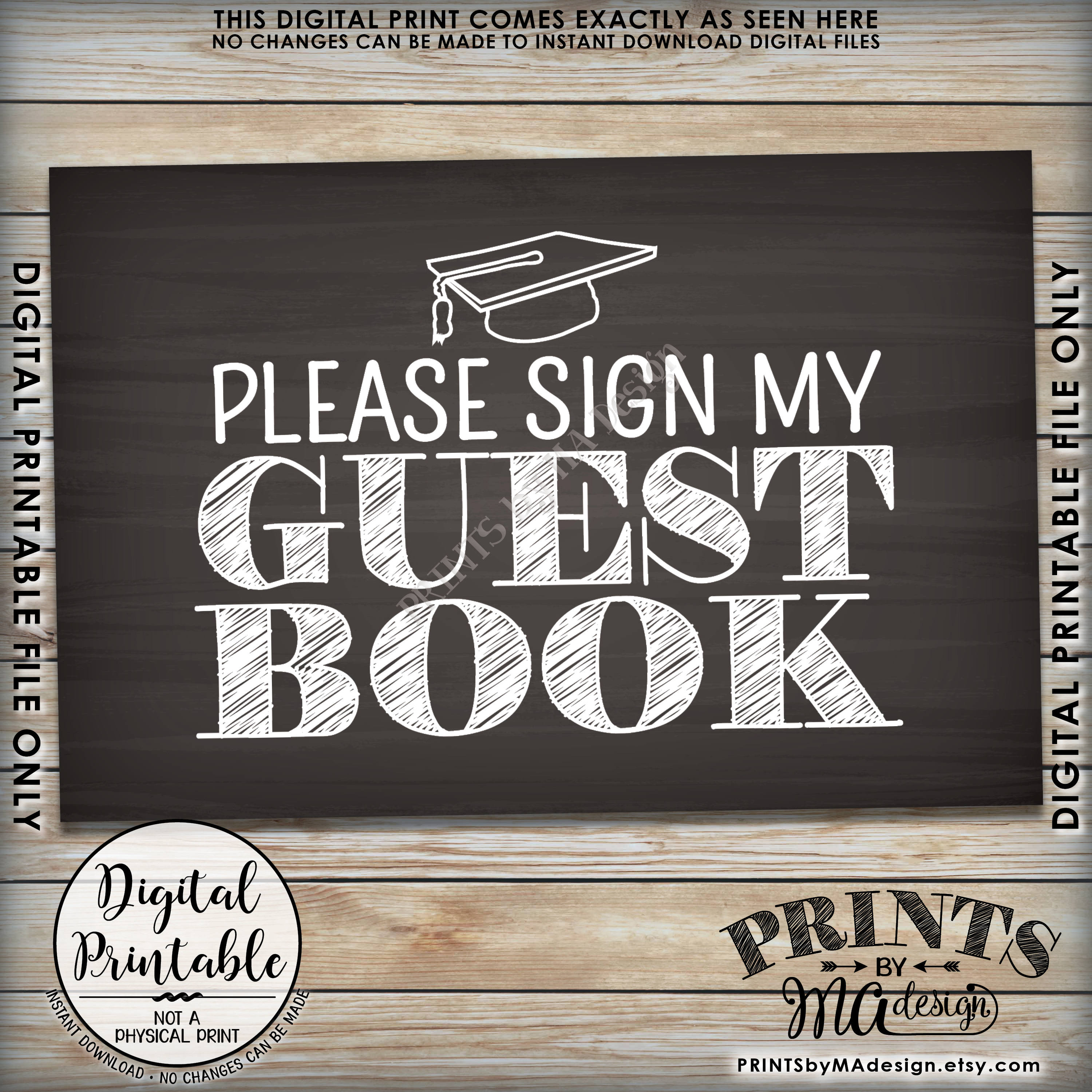 Graduation Sign Please Sign My Guestbook Sign the Guest Book Sign