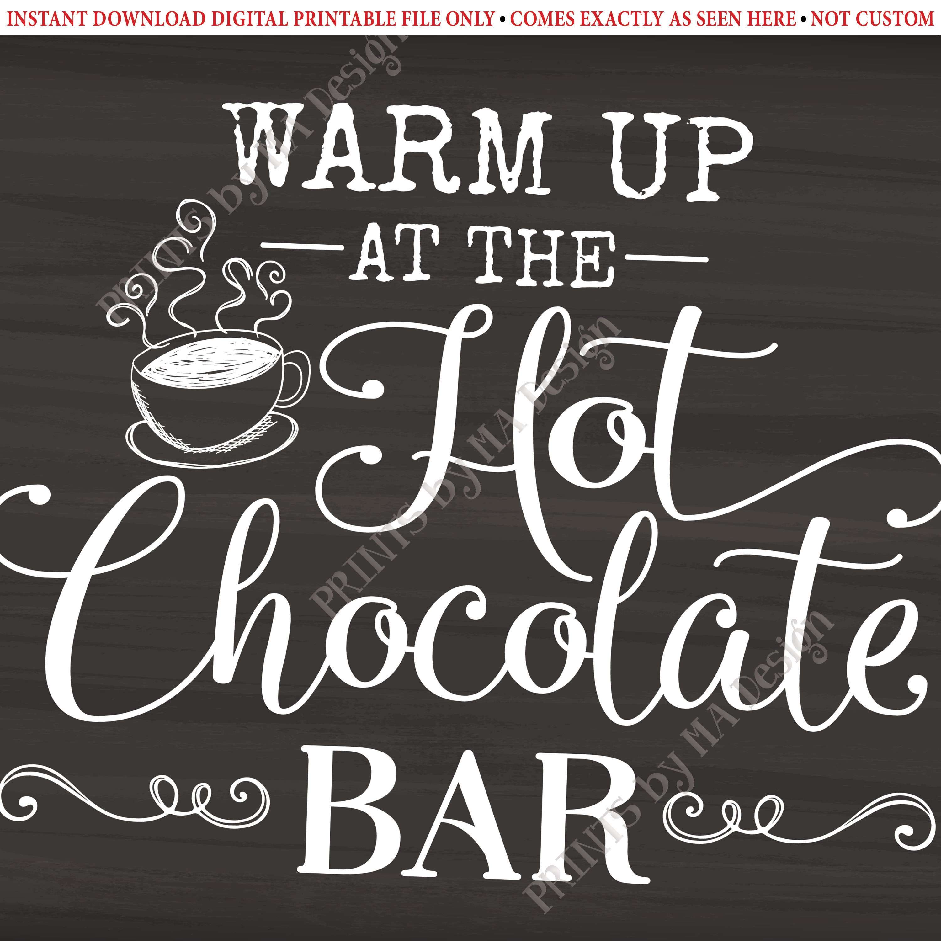 WaaHome Hot Cocoa Bar Kit Hot Cocoa Bar Sign Hot Chocolate Bar