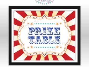 Carnival Prize Table Sign, Carnival Party Prizes Sign, Circus, Birthday Party, Festival Activities, PRINTABLE 8x10/16x20” Prize Sign <ID>