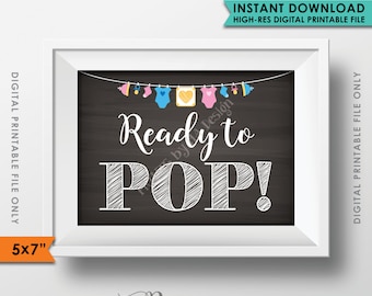 Ready to Pop Baby Shower, Popcorn, Cake Pop, Take a Treat, Baby Shower Decor, PRINTABLE 5x7” Chalkboard Style Sign <ID>