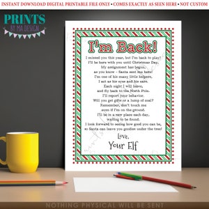 Welcome Back Letter to Kids From Their Christmas Elf, Santa's Elf Hello ...