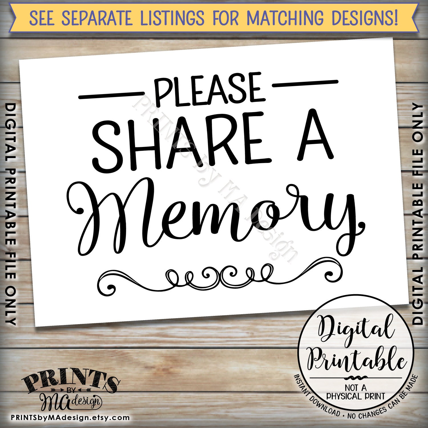 Share a Memory Printable Sign and Card Set | Birthday Wishes | Words of  Love | Wedding | Anniversary | Gold Geometrics | INSTANT DOWNLOAD