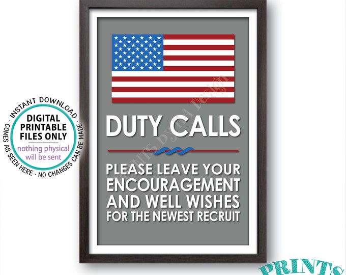 Military Party Decor, Leave your Encouragement and Well Wishes, Boot Camp, Armed Forces, Army, Navy, Air Foce, PRINTABLE 24x36" Sign <ID>